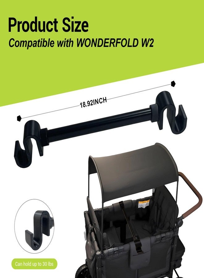 Hwborsix Stroller Wagon Support Bar Compatible with WONDERFOLD W2 Elite Wagon (2 Seater), Wagon Support Bar for WONDERFOLD W2 Veer Wagon - Black - Image 2